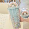 Drinkware | Cute Pastoral Letter Plastic Water Bottles 1 Piece 550ml Drinkware 550ml