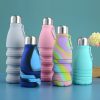 Drinkware | Cute Solid Color Silica Gel Water Bottles 1 Piece 550ML Drinkware 550ml