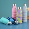 Drinkware | Cute Solid Color Silica Gel Water Bottles 1 Piece 550ML Drinkware 550ml