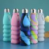 Drinkware | Cute Solid Color Silica Gel Water Bottles 1 Piece 550ML Drinkware 550ml