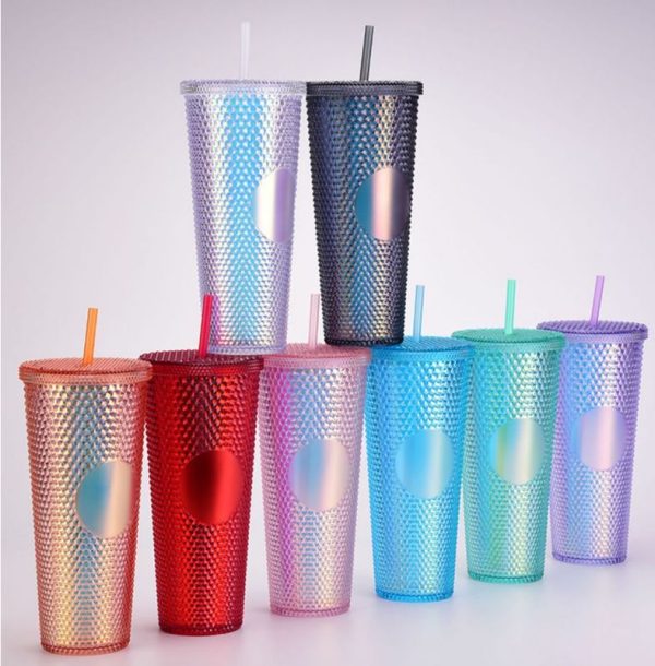 Drinkware | Double-Layer Plastic Straw Cup Large Capacity Creative 710Ml Cup Portable Cup 710ml Drinkware 710ml