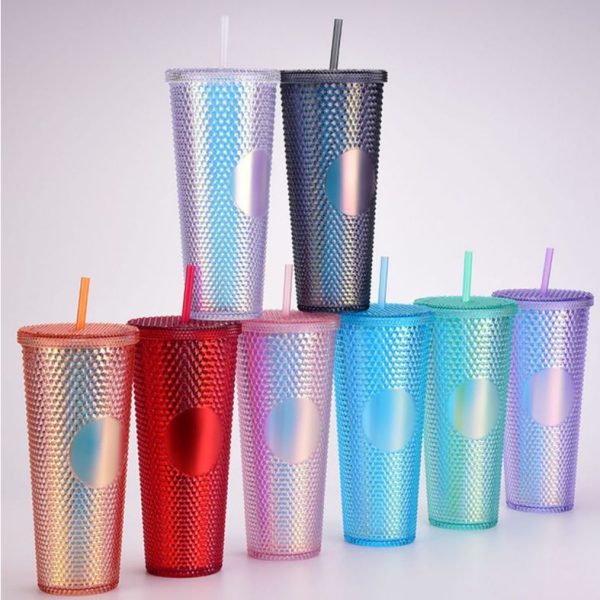 Drinkware | Double-Layer Plastic Straw Cup Large Capacity Creative 710Ml Cup Portable Cup 710ml Drinkware 710ml