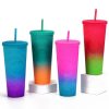 Drinkware | Double-Layer Plastic Straw Cup Large Capacity Creative 710Ml Cup Portable Cup 710ml Drinkware 710ml