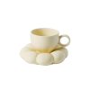 Drinkware | Elegant Solid Color Ceramics Mug SUNFLOWER Cup and Saucer 200ml Drinkware Drinkware