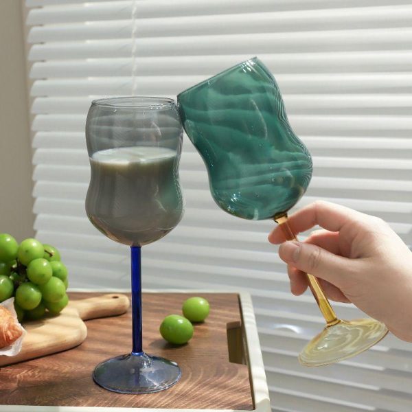 Drinkware | Glam Solid Color Glass Wine Glass 1 Piece 301-400Ml Drinkware 301-400Ml