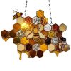 Wall Art | Artistic Color Block Honeycomb Arylic Metal Pendant 1 Piece Home Decor Wall Art