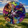 Wall Art | Basic Retro Cat Flower Arylic Pendant Wall Art Flower Cat Home Decor Flower Cat