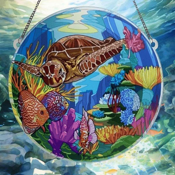 Wall Art | Cartoon Style Marine Style Tortoise Fish Arylic Pendant Artificial Decorations Marine Animals Home Decor Marine Animals