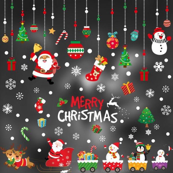 Wall Art | Casual Christmas Tree Santa Claus Pvc Wall Sticker SR-19 Home Decor SR-19