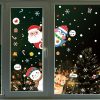 Wall Art | Christmas Cartoon Penguin Santa Claus Elk Pvc Window Stickers Door Sticker 20*29cm*4pcs Home Decor 20*29cm*4pcs