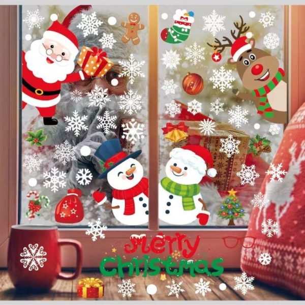 Wall Art | Christmas Cute Christmas Tree Santa Claus Letter Pvc Daily Festival Car Window Stickers Home Decor Wall Art