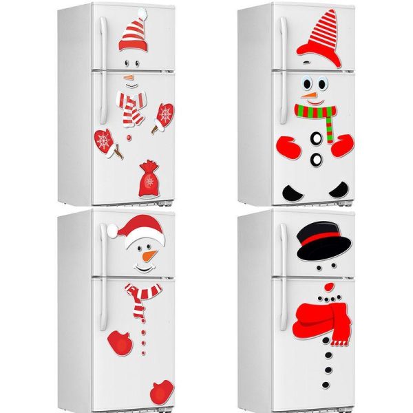 Wall Art | Christmas Snowman  Holiday Decoration Diy Cartoon Waterproof Magnetic Fridge Magnet Home Decor Wall Art