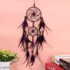 Wall Art | Dreamcatcher Metal Wind Chime Purple Feather without Light Home Decor Purple Feather without Light