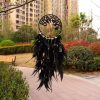 Wall Art | Dreamcatcher Tree Feather Metal 1 Piece Shiny Black Crystal Style Home Decor Shiny Black Crystal Style