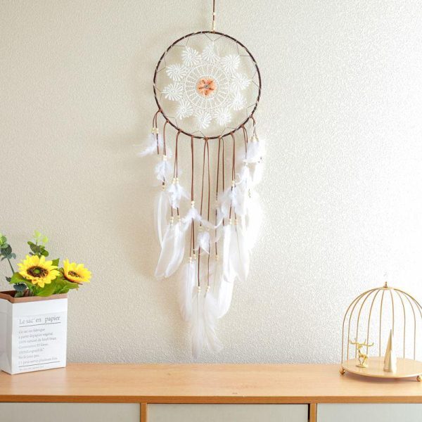 Wall Art | Ethnic Style Dreamcatcher Artificial Feather Iron Korean Velvet Tapestry Wall Art Without Light Home Decor Wall Art