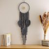 Wall Art | Ethnic Style Dreamcatcher Wood Cotton Rope Iron Tapestry Wall Art Gray-20*58*78 Home Decor Gray-20*58*78