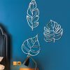 Wall Art | Fashion Leaves Plastic Wall Sticker L-Jm1077 Gold Home Decor L-Jm1077 Gold