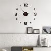 Wall Art | Fashion Round Arylic Wall Clock Black 40cm Home Decor Black 40cm