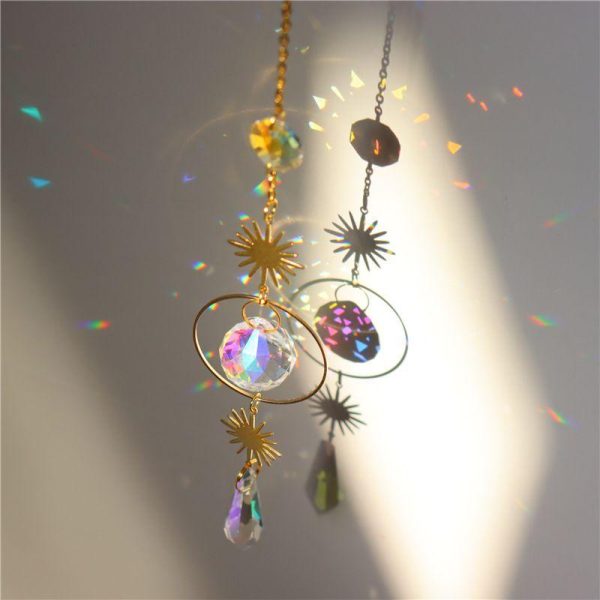 Wall Art | Fashion Sun Artificial Crystal Suncatcher Artificial Decorations No. 3 Length 30cm18g Home Decor No. 3 Length 30cm18g