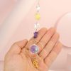 Wall Art | Fashion Sun Moon Elf Artificial Crystal Agate Metal Lighting Pendant Home Decor Wall Art