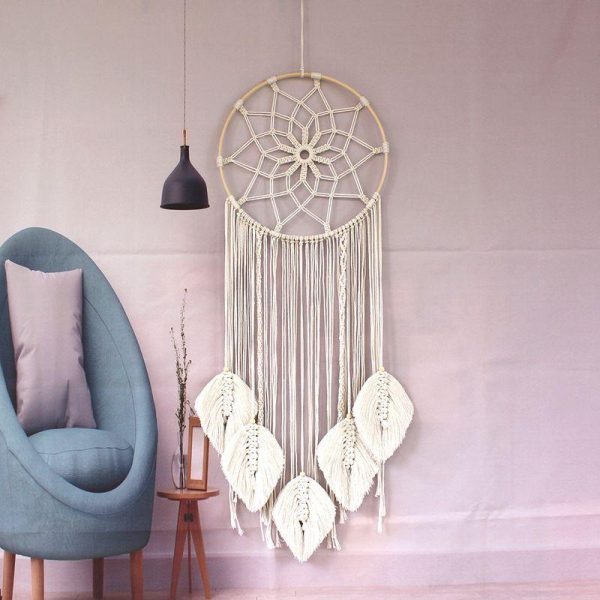 Wall Art | Glam Dreamcatcher Solid Color Cotton Tapestry Hoop 25 * 100cm Home Decor Hoop 25 * 100cm