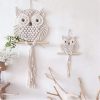 Wall Art | Pastoral Animal Owl Cotton Iron Tapestry Wall Art Small Circle 15 High 60cm Home Decor Small Circle 15 High 60cm