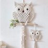 Wall Art | Pastoral Animal Owl Cotton Iron Tapestry Wall Art Small Circle 15 High 60cm Home Decor Small Circle 15 High 60cm