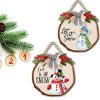 Wall Art | Pastoral Car Snowman Wood Pendant Artificial Decorations Christmas hanging board-A-30*30 Home Decor Christmas hanging board-A-30*30