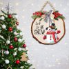 Wall Art | Pastoral Car Snowman Wood Pendant Artificial Decorations Christmas hanging board-A-30*30 Home Decor Christmas hanging board-A-30*30