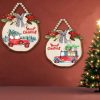 Wall Art | Pastoral Car Snowman Wood Pendant Artificial Decorations Christmas hanging board-A-30*30 Home Decor Christmas hanging board-A-30*30