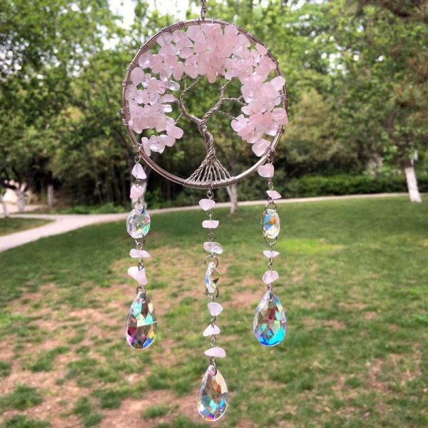 Wall Art | Pastoral Color Block Artificial Crystal Wind Chime Home Decor Wall Art