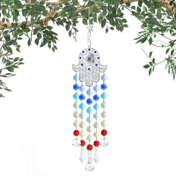 Wall Art | Pastoral Devil’S Eye Artificial Crystal Wind Chime Artificial Decorations Lucky Tree Transparent 102G/42cm Home Decor Lucky Tree Transparent 102G/42cm