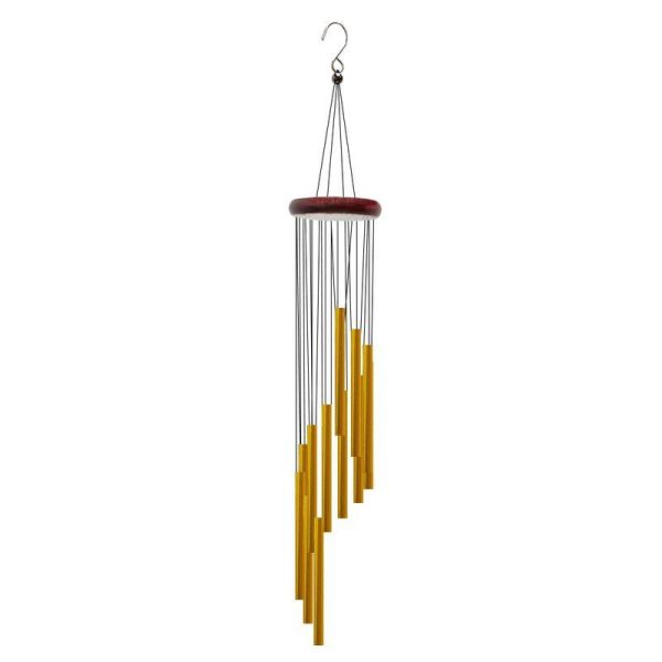 Wall Art | Pastoral Irregular Metal Wind Chime Artificial Decorations G-602 Rosewood Silver Tube Home Decor G-602 Rosewood Silver Tube