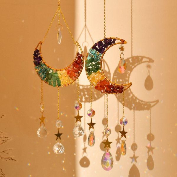 Wall Art | Pastoral Moon Natural Crystal Wind Chime Home Decor Wall Art