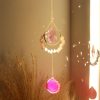 Wall Art | Pastoral Oval Crystal Pendant Artificial Decorations Amethyst Moon Agate Home Decor Amethyst Moon Agate