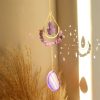 Wall Art | Pastoral Oval Crystal Pendant Artificial Decorations Amethyst Moon Agate Home Decor Amethyst Moon Agate