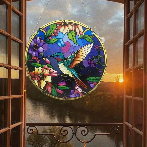 Wall Art | Retro Bird Arylic Pendant Flower Bird Home Decor Flower Bird