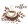 Wall Art | Retro Coffee Cup Letter Leaves Pvc Wall Sticker Wall Art 32*39CM/fun-f8 Home Decor 32*39CM/fun-f8