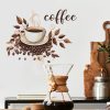 Wall Art | Retro Coffee Cup Letter Leaves Pvc Wall Sticker Wall Art 32*39CM/fun-f8 Home Decor 32*39CM/fun-f8