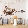 Wall Art | Retro Coffee Cup Letter Leaves Pvc Wall Sticker Wall Art 32*39CM/fun-f8 Home Decor 32*39CM/fun-f8