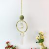 Wall Art | Simple Style Circle Crystal Metal Wind Chime Home Decor Wall Art