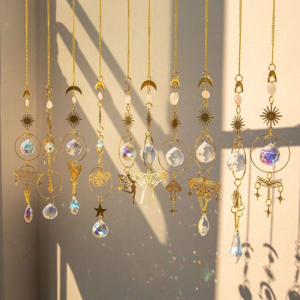 Wall Art | Simple Style Star Butterfly Artificial Crystal Copper Suncatcher Wind Chime Artificial Decorations Long Tail Butterfly (Weight 18G, Length 36cm) Home Decor Long Tail Butterfly (Weight 18G, Length 36cm)