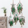 Wall Art | Star Moon Leather Rope Feather Iron Wind Chime Wall Art Home Decor Wall Art