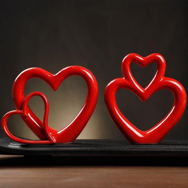 Artificial Decorations | Simple Style Heart Shape Ceramics Vase Flower Device Artificial Decorations Artificial Decorations