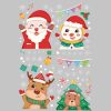 Wall Art | Christmas Cartoon Santa Claus Little Bear Elk Pvc Window Stickers Door Sticker 20*29cm*4pcs Home Decor 20*29cm*4pcs