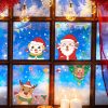 Wall Art | Christmas Cartoon Santa Claus Little Bear Elk Pvc Window Stickers Door Sticker 20*29cm*4pcs Home Decor 20*29cm*4pcs